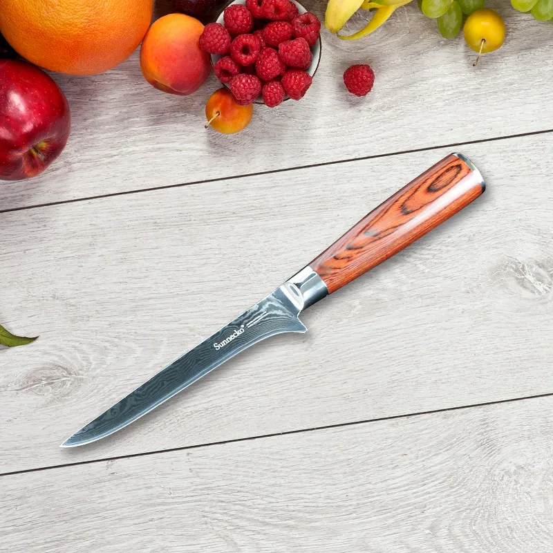 SUNNECKO 6" Boning Knife Cooking Tool Japanese VG10 Steel Blade Chef Damascus Cutter 59-60HRC Pakka Wood Handle Kitchen Knives
SUNNECKO 6" Boning Knife Cooking Tool Japanese VG10 Steel Blade Chef Damascus Cutter 59-60HRC Pakka Wood Handle Kitchen Knives