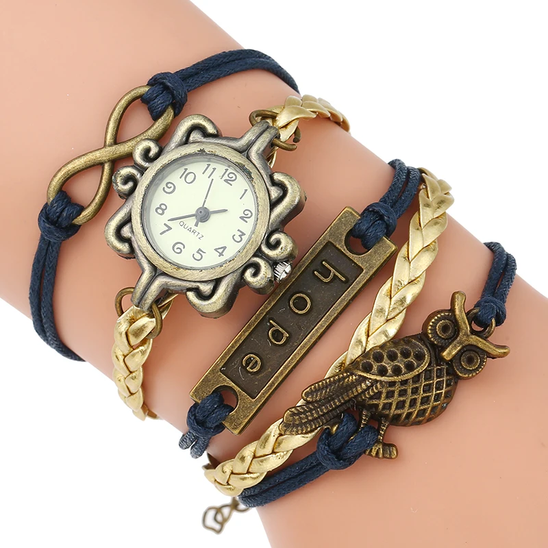 Gnova Platinum Fashion Retro Owl Charm Bracelet Women Watch Paracord Hope Quartz Wristwatch Geneva Style A910
Gnova Platinum Fashion Retro Owl Charm Bracelet Women Watch Paracord Hope Quartz Wristwatch Geneva Style A910