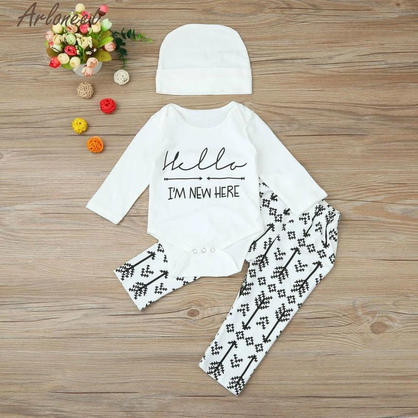 ARLONEET Lovely Newborn Baby Boys Girls Clothes Letter Romper Pants 3Pcs Clothes Baby Sets QF20 2019
ARLONEET Lovely Newborn Baby Boys Girls Clothes Letter Romper Pants 3Pcs Clothes Baby Sets QF20 2019