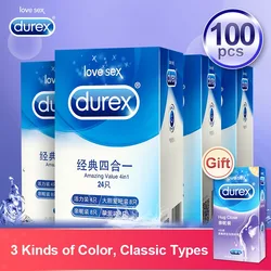 Презервативы Durex 100 шт натуральная латексная резина презерватив член пенис рукав интимные товары сексуальные продукты ультра тонкие Секс и...