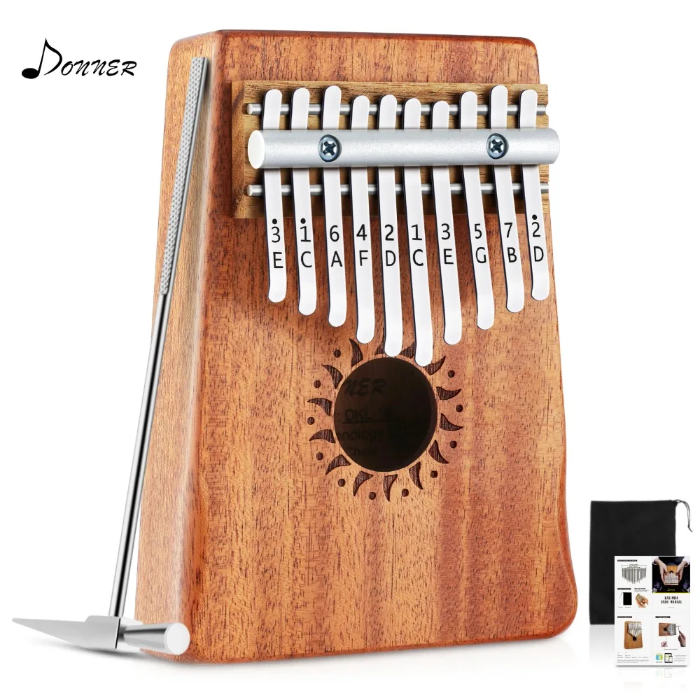 

Donner DKL-10 10 Key Kalimba Thumb Piano Solid Mahogany Body