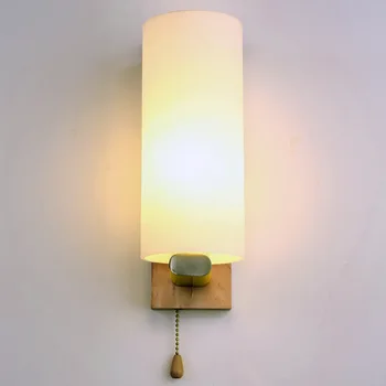 Modern E27 Solid Wooden Wall Lamp with Switch Cylinder Glass Shade Wall Sconce Light Bedside Lamp for Stairs Porch Aisle Hotel
Modern E27 Solid Wooden Wall Lamp with Switch Cylinder Glass Shade Wall Sconce Light Bedside Lamp for Stairs Porch Aisle Hotel