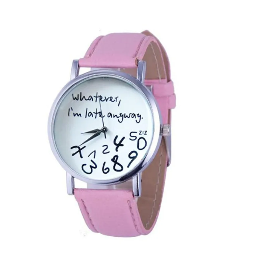 Lovesky New Fashion Unisex Watches Women Men Funny Whatever I am Late Anyway Leather Quartz Wrist Watch Freeshipping & Wholesale
Lovesky New Fashion Unisex Watches Women Men Funny Whatever I am Late Anyway Leather Quartz Wrist Watch Freeshipping & Wholesale