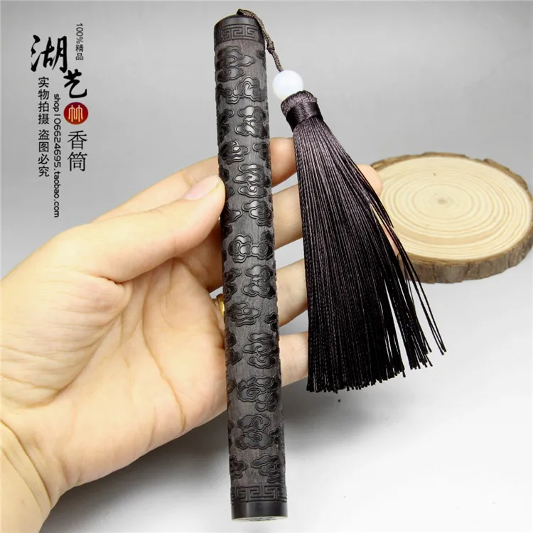 Ebony woodcarvings xiangyun joss stick cylinder with short tassel with fragrant incense seat Incense creative incense tube
Ebony woodcarvings xiangyun joss stick cylinder with short tassel with fragrant incense seat Incense creative incense tube