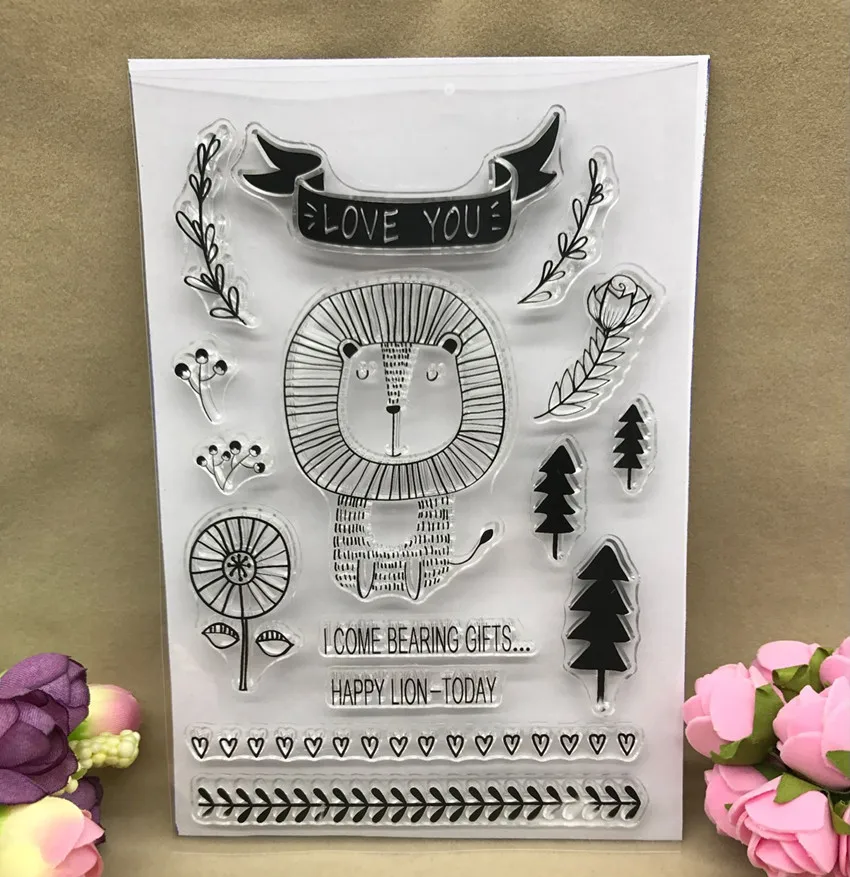 Lovely lion stamp Clear Stamp for Scrapbooking Transparent Silicone Rubber DIY Photo Album Decor p02
Lovely lion stamp Clear Stamp for Scrapbooking Transparent Silicone Rubber DIY Photo Album Decor p02