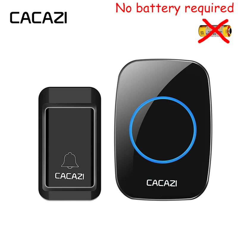 CACAZI Self-powered Waterproof Wireless Doorbell black 1 no battery button+1 EU/UK/US plug receiver LED light 120M door bell
CACAZI Self-powered Waterproof Wireless Doorbell black 1 no battery button+1 EU/UK/US plug receiver LED light 120M door bell