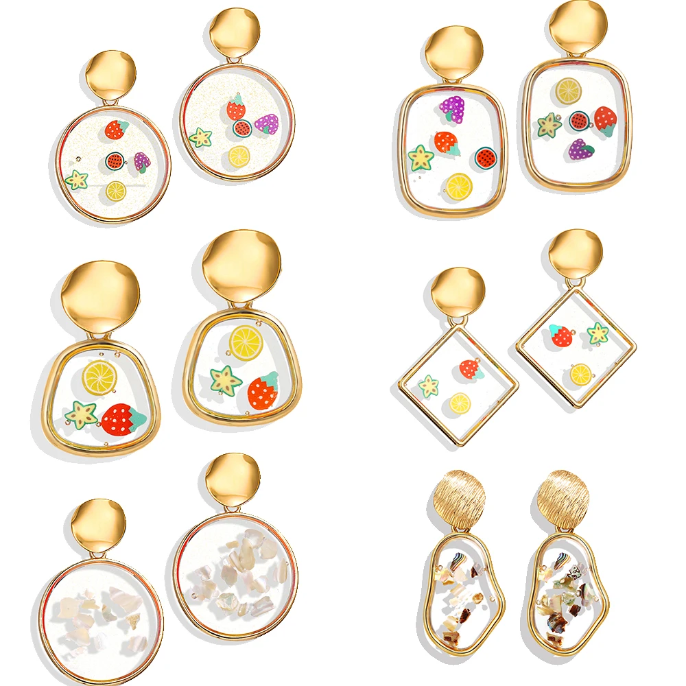 IF ME Fruit Acrylic Dangle Earrings For Women Girl Fashion Gold Sequin Geometric Round Transparent Drop Earring Jewelry 2019 NEW
IF ME Fruit Acrylic Dangle Earrings For Women Girl Fashion Gold Sequin Geometric Round Transparent Drop Earring Jewelry 2019 NEW