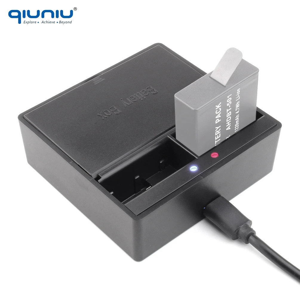 QIUNIU For GoPro Accessories Dual USB Slot Charger AHDBT-501 Battery Charging Dock Cradle w/ Batetry Box for GoPro Hero5 6 Black
QIUNIU For GoPro Accessories Dual USB Slot Charger AHDBT-501 Battery Charging Dock Cradle w/ Batetry Box for GoPro Hero5 6 Black