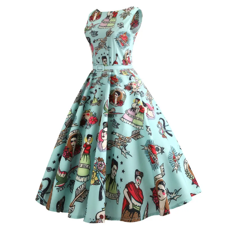 Opera Floral Print Women Summer Dress 2019 Style 50s 60s Retro Swing Robe Vintage Dress A-Line Party Dresses with Belt
Opera Floral Print Women Summer Dress 2019 Style 50s 60s Retro Swing Robe Vintage Dress A-Line Party Dresses with Belt