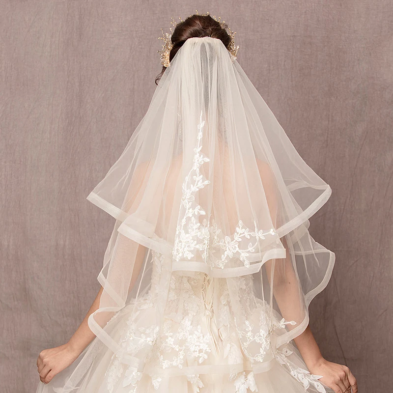 High Quality 2-Layer Women Bridal Veils 2020 New Lace Edge Velo De Novia Boda White/Champagne Bride Veil Wedding Accesories
High Quality 2-Layer Women Bridal Veils 2020 New Lace Edge Velo De Novia Boda White/Champagne Bride Veil Wedding Accesories