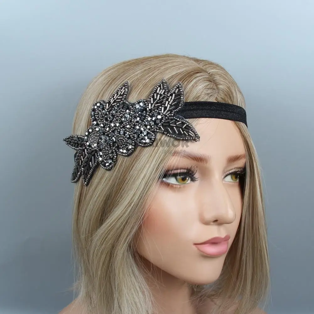 Vintage 1920's Rhinestones Beaded Applique Headband Gatsby Headpiece with Elastic Fashion Women Hair Accrssories
Vintage 1920's Rhinestones Beaded Applique Headband Gatsby Headpiece with Elastic Fashion Women Hair Accrssories