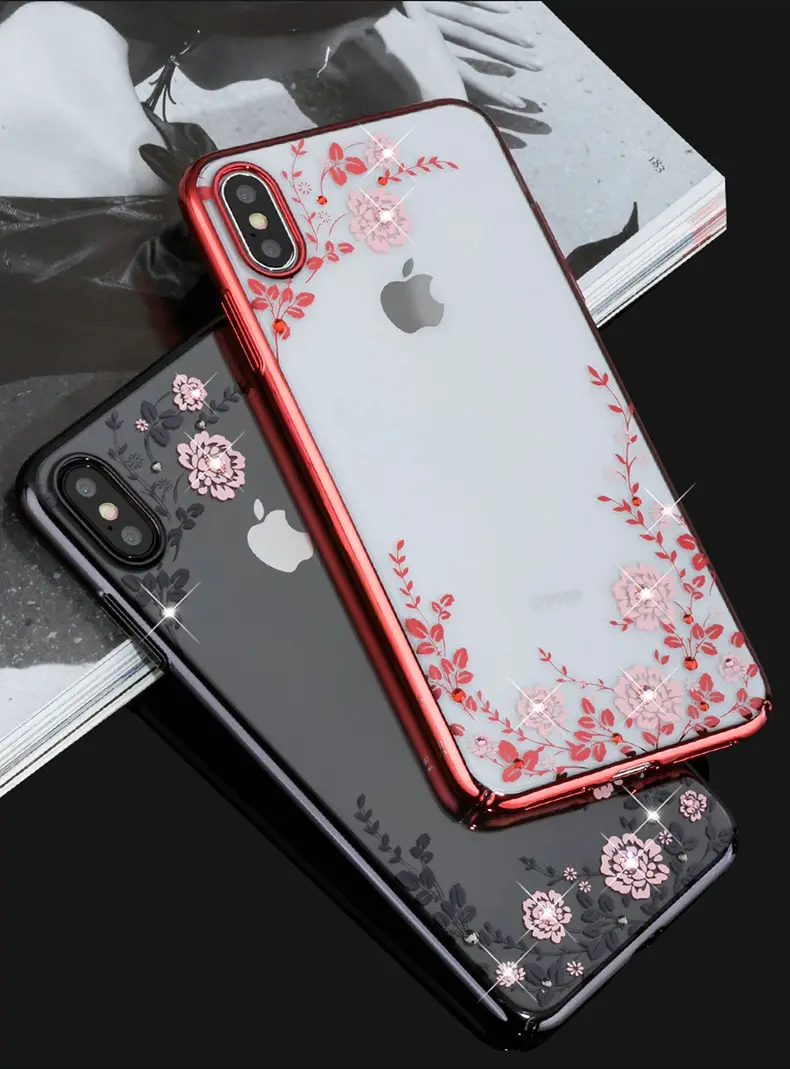 KINGXBAR Cover for iPhone Xs Flower Luxury Case for iPhone Xs Max Case Transparent for iPhone Xs Cover Fashionable for iPhoneXS (17)