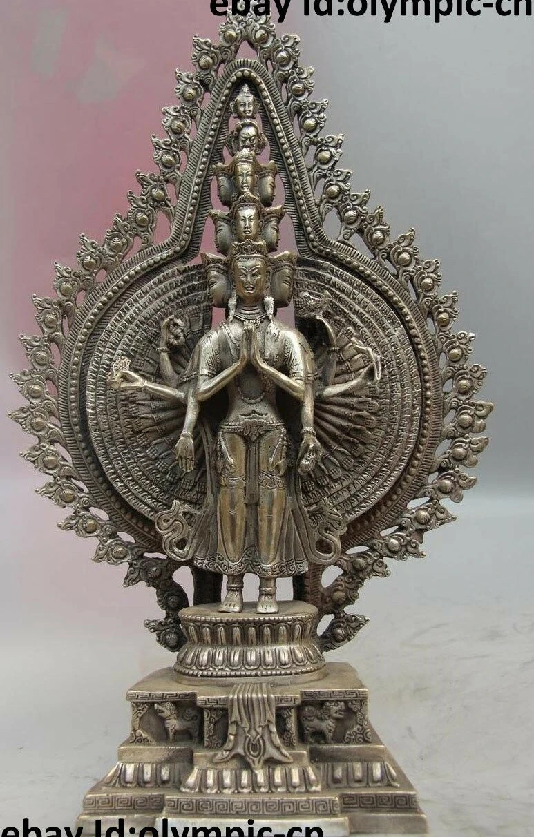 15 "Китай Тибет серебро Kwan-yin Avalokitesvara Guanyin статуя Будды Бодхисаттва
15 "Китай Тибет серебро Kwan-yin Avalokitesvara Guanyin статуя Будды Бодхисаттва