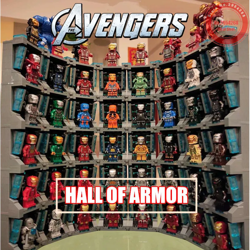 New MOC Super Heroes Iron Man Hall of Armor Assemble fit legoings Marvel Avengers 4 Endgame building block Bricks kid Toy Gift
New MOC Super Heroes Iron Man Hall of Armor Assemble fit legoings Marvel Avengers 4 Endgame building block Bricks kid Toy Gift