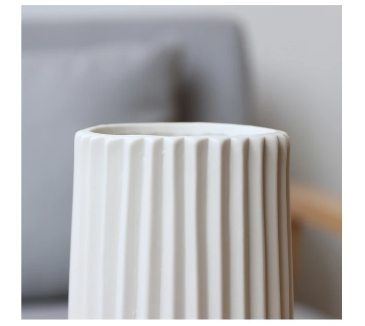 Ribbed Porcelain Ivory Vase Ribbed Porcelain Ivory Vase