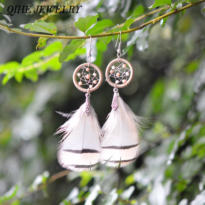 QIHE JEWELRY Long Drop Black Beige Feather Dream Catcher Earrings Dreamcatcher Jewelry Women Statement Bohemian Party Jewelry
QIHE JEWELRY Long Drop Black Beige Feather Dream Catcher Earrings Dreamcatcher Jewelry Women Statement Bohemian Party Jewelry