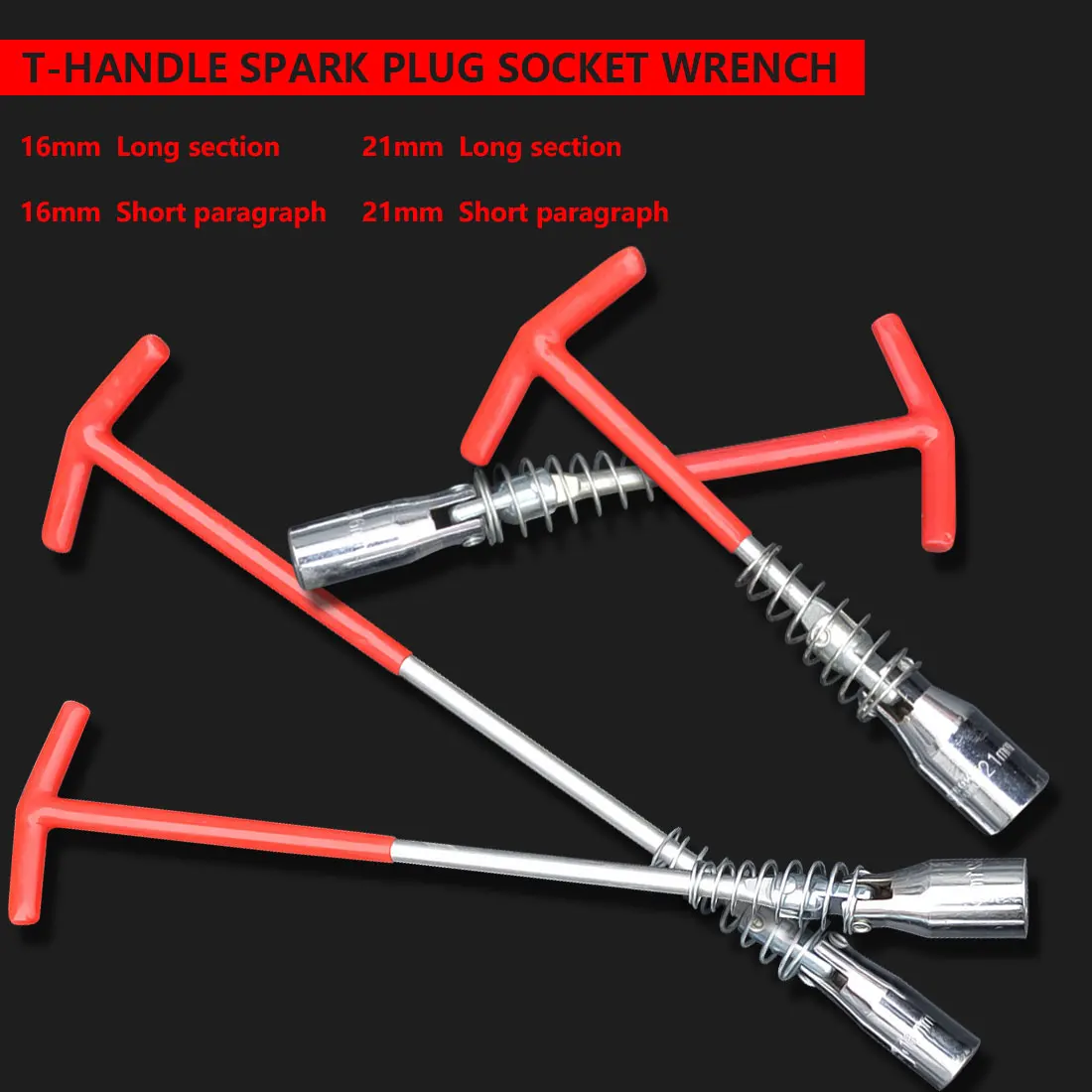 Socket Wrench 16/21mm Remover Installer T-Handle Universal Joint Spark Plug Hand Tool
Socket Wrench 16/21mm Remover Installer T-Handle Universal Joint Spark Plug Hand Tool