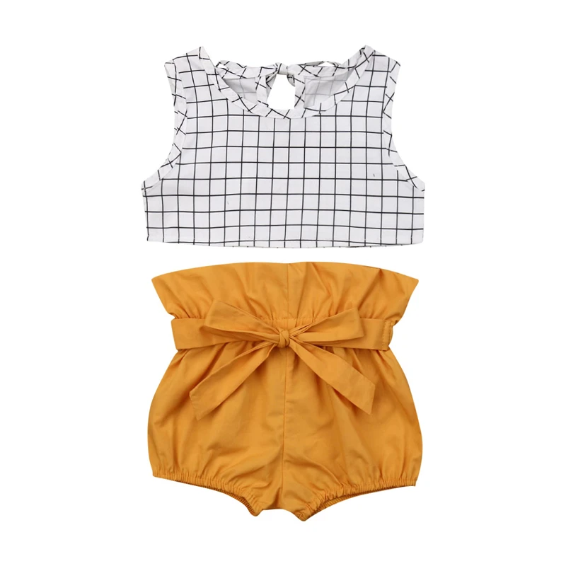 Summer Newborn Girls Clothes Sleeveless Plaid Vest Crop Tops Shorts Baby Outfits New Born Set Baby Girl Sets Toddler Clothing
Summer Newborn Girls Clothes Sleeveless Plaid Vest Crop Tops Shorts Baby Outfits New Born Set Baby Girl Sets Toddler Clothing