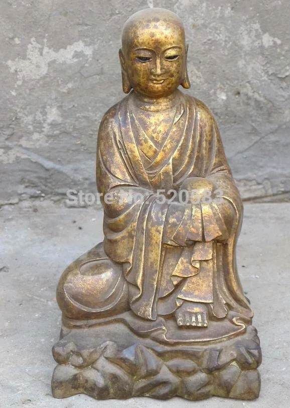 free 10"Tibet Bronze gilded bareheaded Tang Dynasty Monk Xuan Zhuang of Tang. Buddha fast
free 10"Tibet Bronze gilded bareheaded Tang Dynasty Monk Xuan Zhuang of Tang. Buddha fast