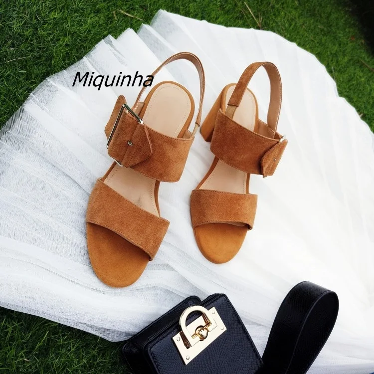 New Arrival Concise Design Khaki Suede Chunky Heel Sandals Fashion Open Toe Big Square Buckle Heels Comfy Block Heel DressSandal
New Arrival Concise Design Khaki Suede Chunky Heel Sandals Fashion Open Toe Big Square Buckle Heels Comfy Block Heel DressSandal
