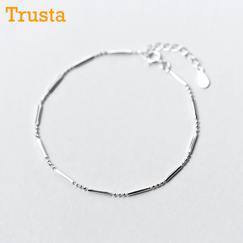 Trusta 100% 925 Solid Real Sterling Silver Beads Stick Chain 15.5cm Bracelets For Teen Women Hand Accessories Jewelry DS996
Trusta 100% 925 Solid Real Sterling Silver Beads Stick Chain 15.5cm Bracelets For Teen Women Hand Accessories Jewelry DS996
