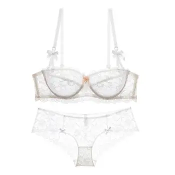 Underwear Set 2019 Sexy Lace Embroidered Ladies Underwear Summer Ultra-thin Half Cup Transparent Large Size Bra Set
Underwear Set 2019 Sexy Lace Embroidered Ladies Underwear Summer Ultra-thin Half Cup Transparent Large Size Bra Set