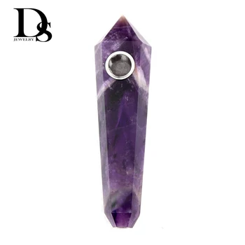 Dream Amethyst Smoking pipe Natural Purple Crystal Cigarette Accessory Tobacco Holder With Stainless Steel Metal Bowl Filter
Dream Amethyst Smoking pipe Natural Purple Crystal Cigarette Accessory Tobacco Holder With Stainless Steel Metal Bowl Filter