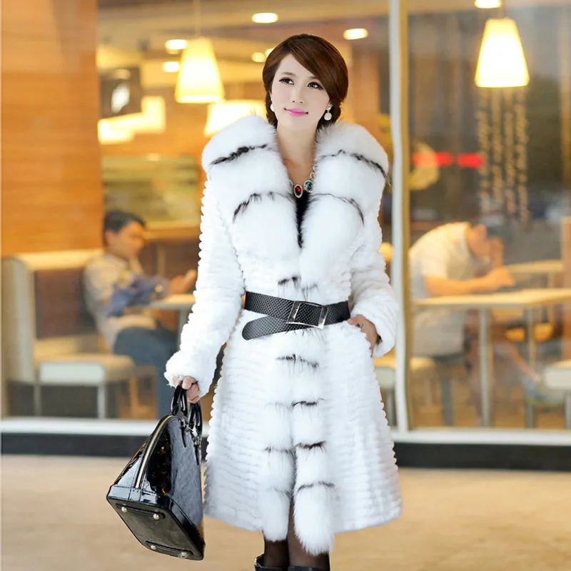 2018 Lady Real Sheared Rabbit Fur Coat Jacket Fox Fur Collar Winter Genuine Women Fur Slim Outerwear Coats Garment
2018 Lady Real Sheared Rabbit Fur Coat Jacket Fox Fur Collar Winter Genuine Women Fur Slim Outerwear Coats Garment
