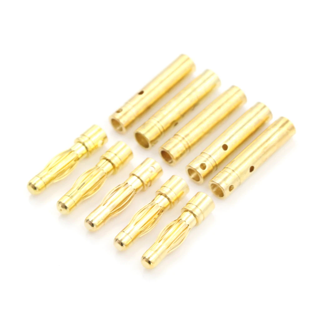 5Pairs 4.0mm 4mm Banana Plug Gold Bullet Connector DIY RC Battery ESC Motor Plug
5Pairs 4.0mm 4mm Banana Plug Gold Bullet Connector DIY RC Battery ESC Motor Plug