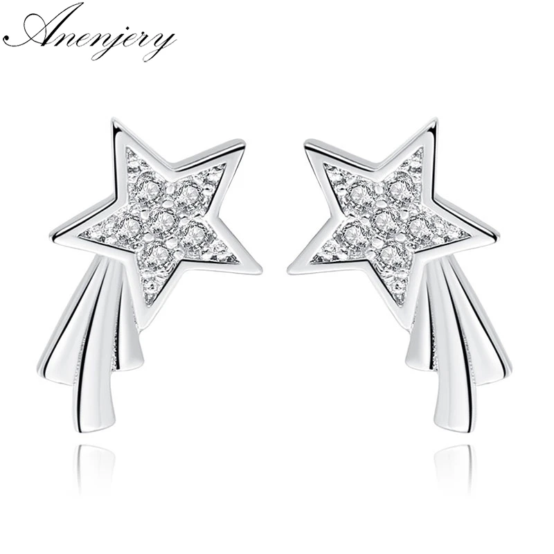 Anenjery Simple Sweet Micro Star Zircon Earrings 925 Sterling Silver Tassel Earrings For Women Girl Gift oorbellen S-E636
Anenjery Simple Sweet Micro Star Zircon Earrings 925 Sterling Silver Tassel Earrings For Women Girl Gift oorbellen S-E636