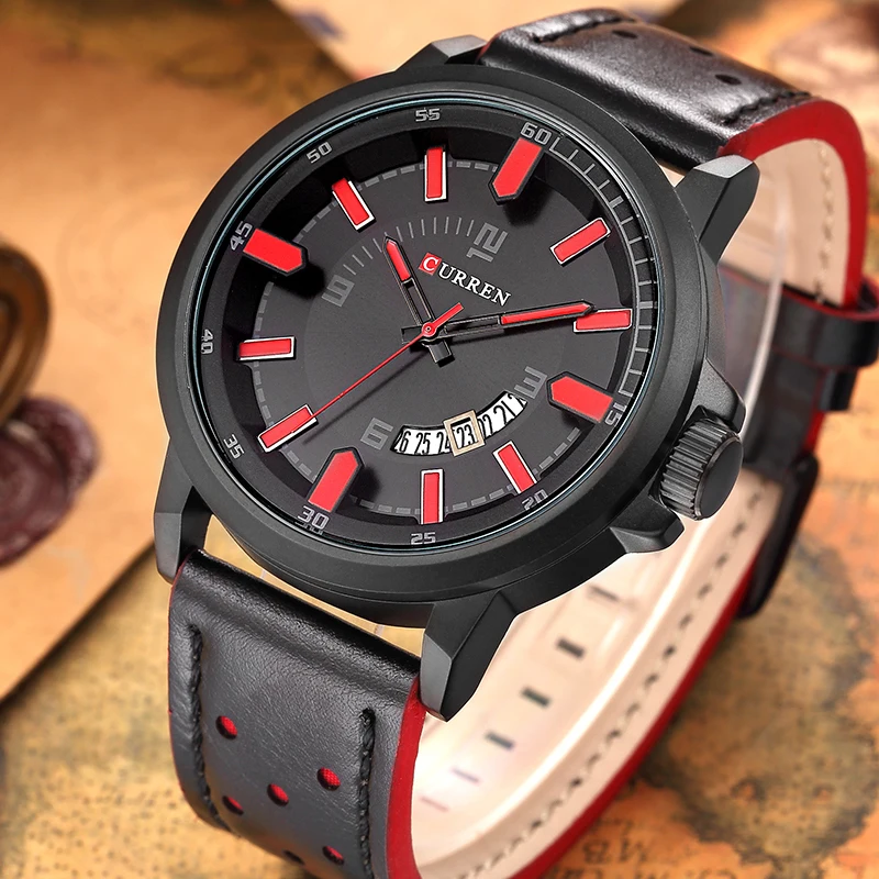 CURREN Fashion Casual Military Quartz Sport Wristwatch Genuine Leather Strap Male Clock relogio masculino Waterproof Men Watches
CURREN Fashion Casual Military Quartz Sport Wristwatch Genuine Leather Strap Male Clock relogio masculino Waterproof Men Watches