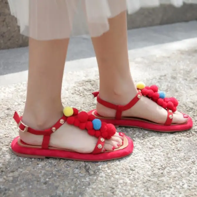 Dipsloot 2019 Ladies Fashion Multi Color Fur Ball Embellished Summer Gladiator Sandals Women Open Toe Buckle Strap Casual Shoes
Dipsloot 2019 Ladies Fashion Multi Color Fur Ball Embellished Summer Gladiator Sandals Women Open Toe Buckle Strap Casual Shoes