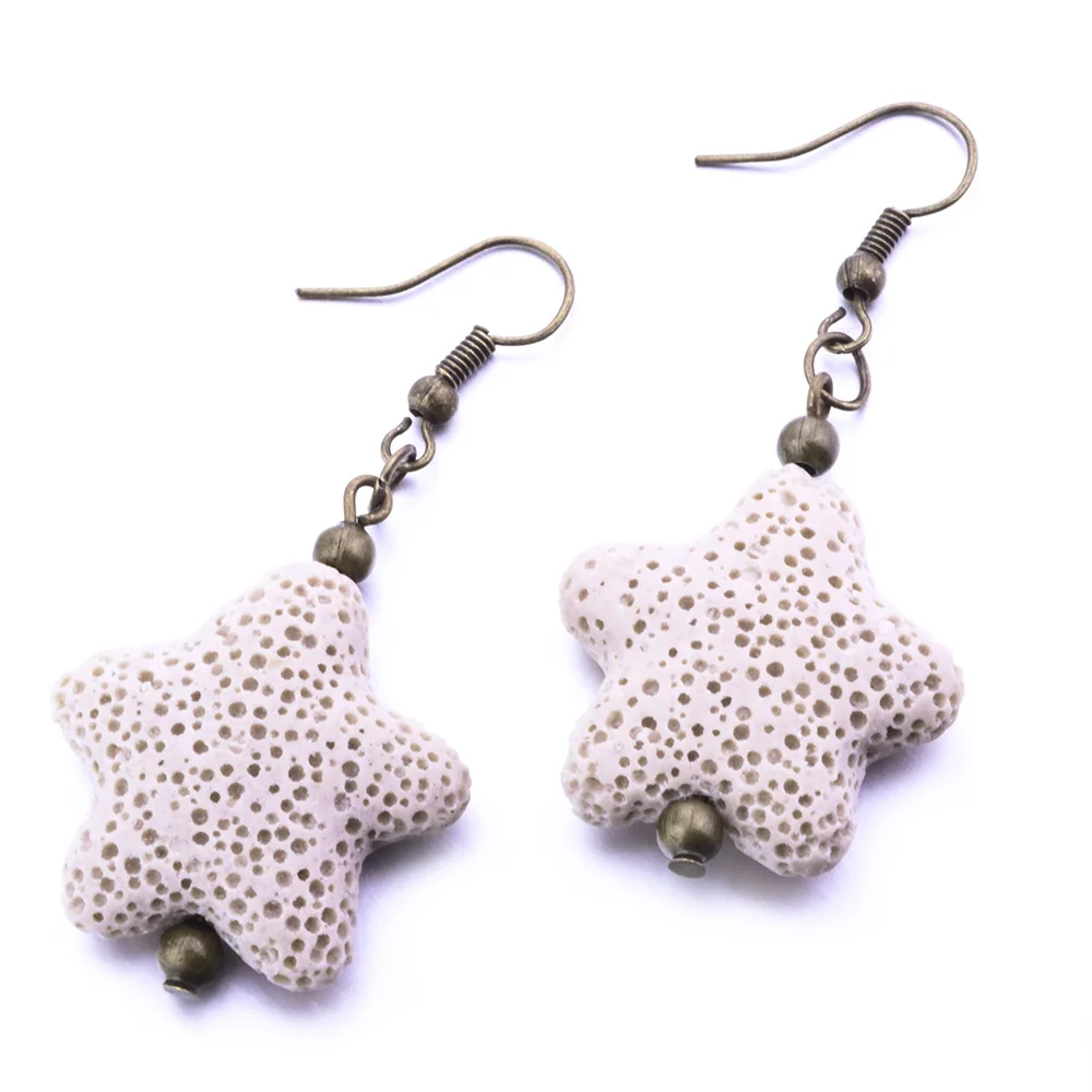 Vintga Style Starfish Lava Stone Dangle Earrings DIY Aromatherapy Essential Oil Diffuser Dangle Earings Jewelry Women
Vintga Style Starfish Lava Stone Dangle Earrings DIY Aromatherapy Essential Oil Diffuser Dangle Earings Jewelry Women