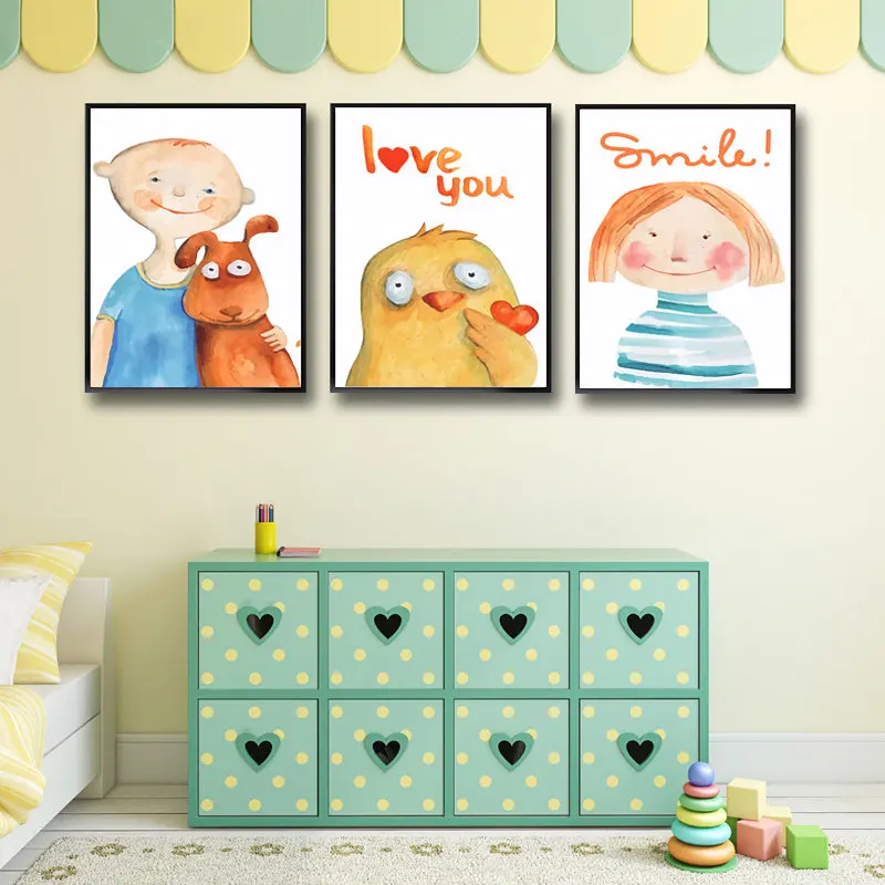 FOOCAME-Penguin-Rabbit-Pig-Cat-Sheep-Bear-Watercolor-Posters-and-Prints-Art-Canvas-Painting-Home-Decor