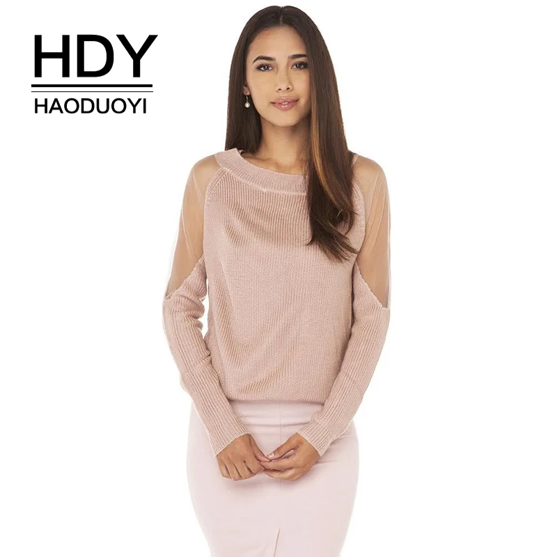 HDY Haoduoyi Brand 2019 New In Mesh Patchwork Backless Sheer Women Sweaters Solid Color Knitted Female Tops Sexy Lady Pullovers
HDY Haoduoyi Brand 2019 New In Mesh Patchwork Backless Sheer Women Sweaters Solid Color Knitted Female Tops Sexy Lady Pullovers