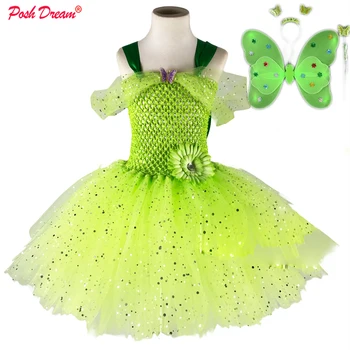 POSH DREAM Thinkerbell Girls Cosplay Costume For Halloween Party Kids Thinker bell Tutu Dresses with Wings Set Children Clothes
POSH DREAM Thinkerbell Girls Cosplay Costume For Halloween Party Kids Thinker bell Tutu Dresses with Wings Set Children Clothes