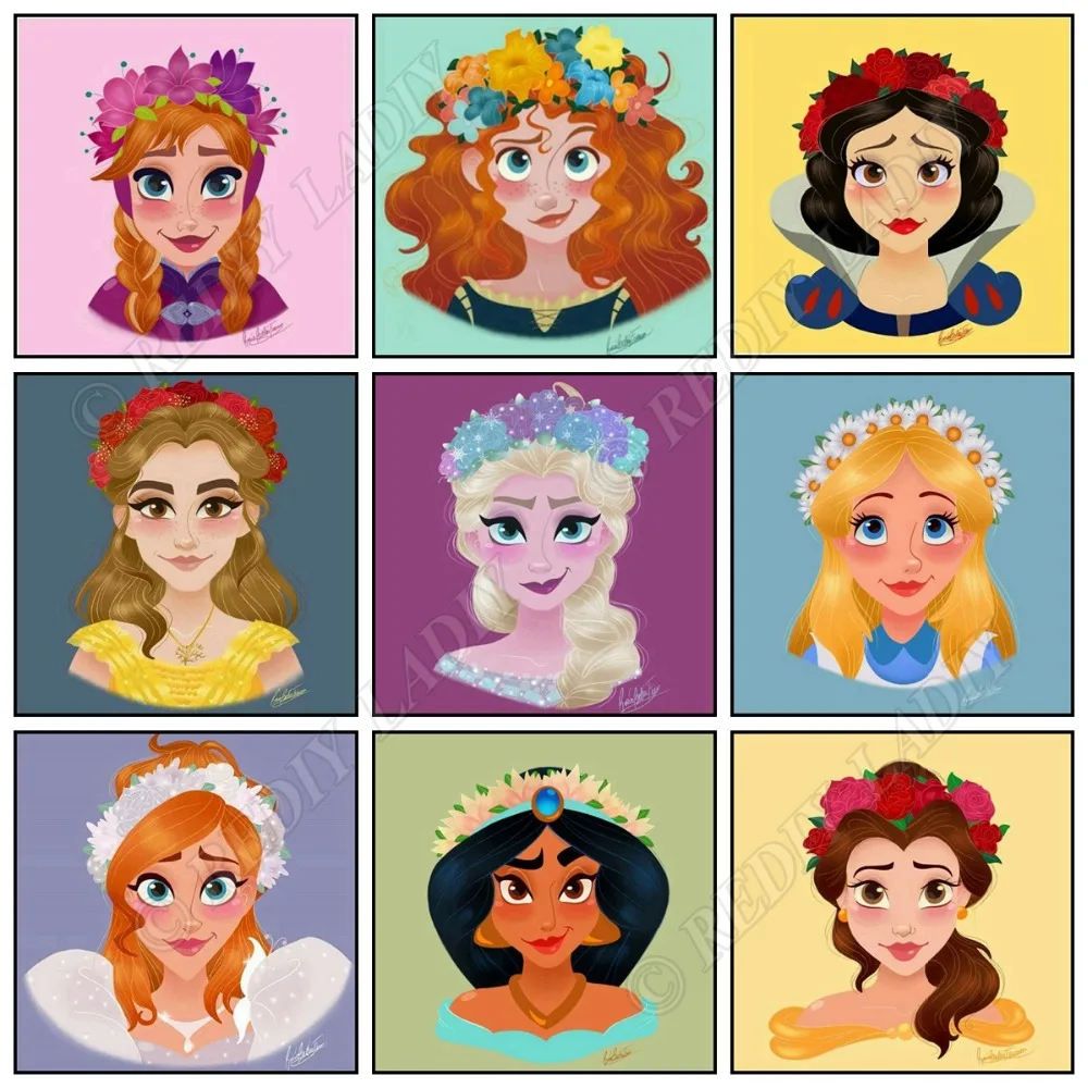 DIY Diamond Painting Cartoon Princess Diamond Embroidery Beaded Cross Stitch Full Square / Round Rhinestones Painting Home Decor
DIY Diamond Painting Cartoon Princess Diamond Embroidery Beaded Cross Stitch Full Square / Round Rhinestones Painting Home Decor