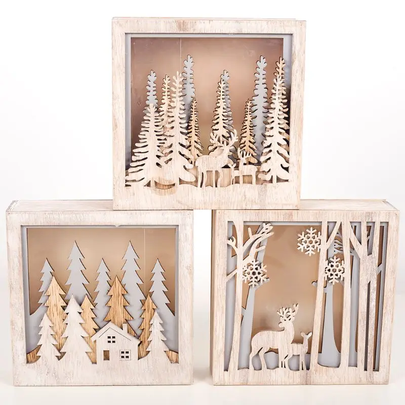 2019 LED Wooden House with Lights Christmas Tree Deer Party Decor Ornaments Home Decorations Holiday Gift
2019 LED Wooden House with Lights Christmas Tree Deer Party Decor Ornaments Home Decorations Holiday Gift