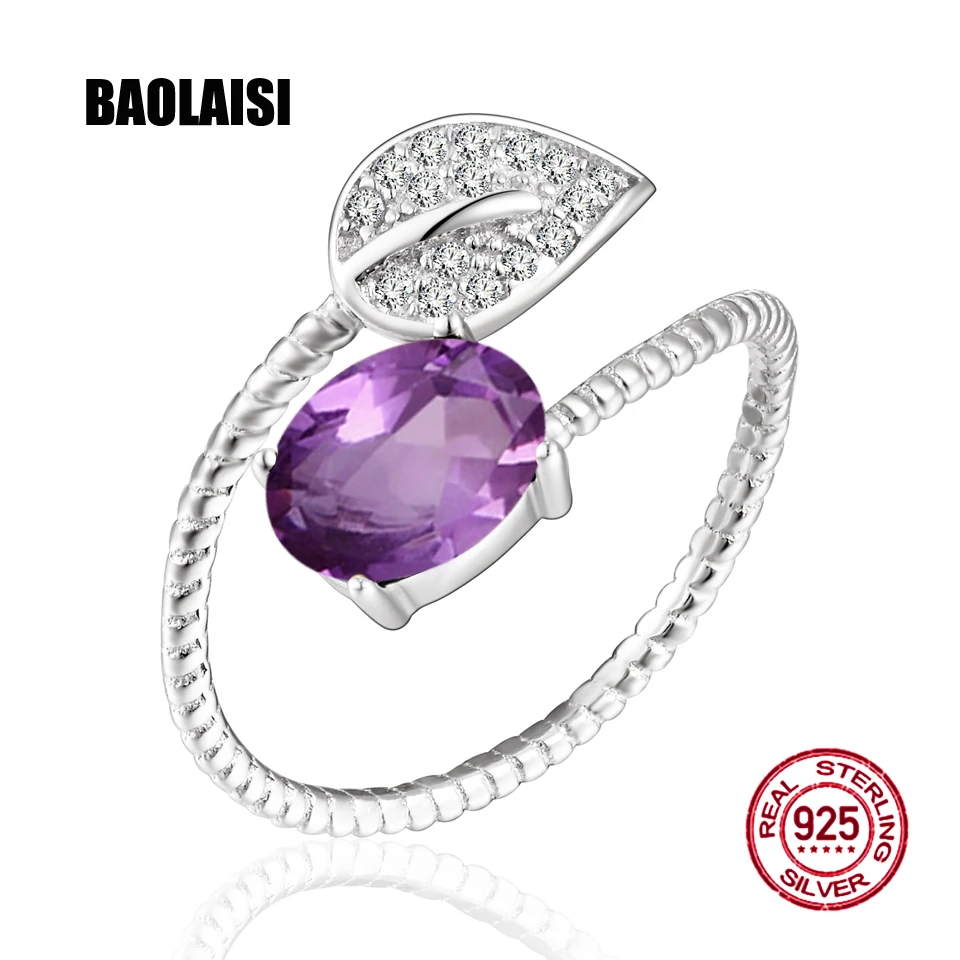 Leaf Natural Purple Crystal Rings For Women 925 Sterling Silver Wedding Engagement Rings Adjustable Fine Jewelry
Leaf Natural Purple Crystal Rings For Women 925 Sterling Silver Wedding Engagement Rings Adjustable Fine Jewelry
