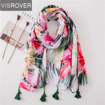 VISROVER Flower beach winter scarf tropical print scarf shawl leaves printing coconut tree silk scarves summer women viscose
VISROVER Flower beach winter scarf tropical print scarf shawl leaves printing coconut tree silk scarves summer women viscose