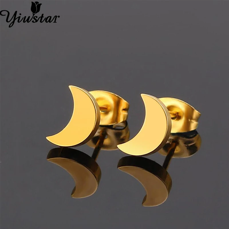 Новые модные милые серьги Yiustar в виде Луны, крошечные модные черные серьги из нержавеющей стали, 3 цвета, серьги-гвоздики в форме Луны для женщин и девушек
Новые модные милые серьги Yiustar в виде Луны, крошечные модные черные серьги из нержавеющей стали, 3 цвета, серьги-гвоздики в форме Луны для женщин и девушек