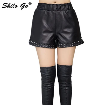 Leather Shorts Womens Winter Fashion sheepskin genuine leather Shorts stretch high waist hot rivet concise loose Shorts
Leather Shorts Womens Winter Fashion sheepskin genuine leather Shorts stretch high waist hot rivet concise loose Shorts
