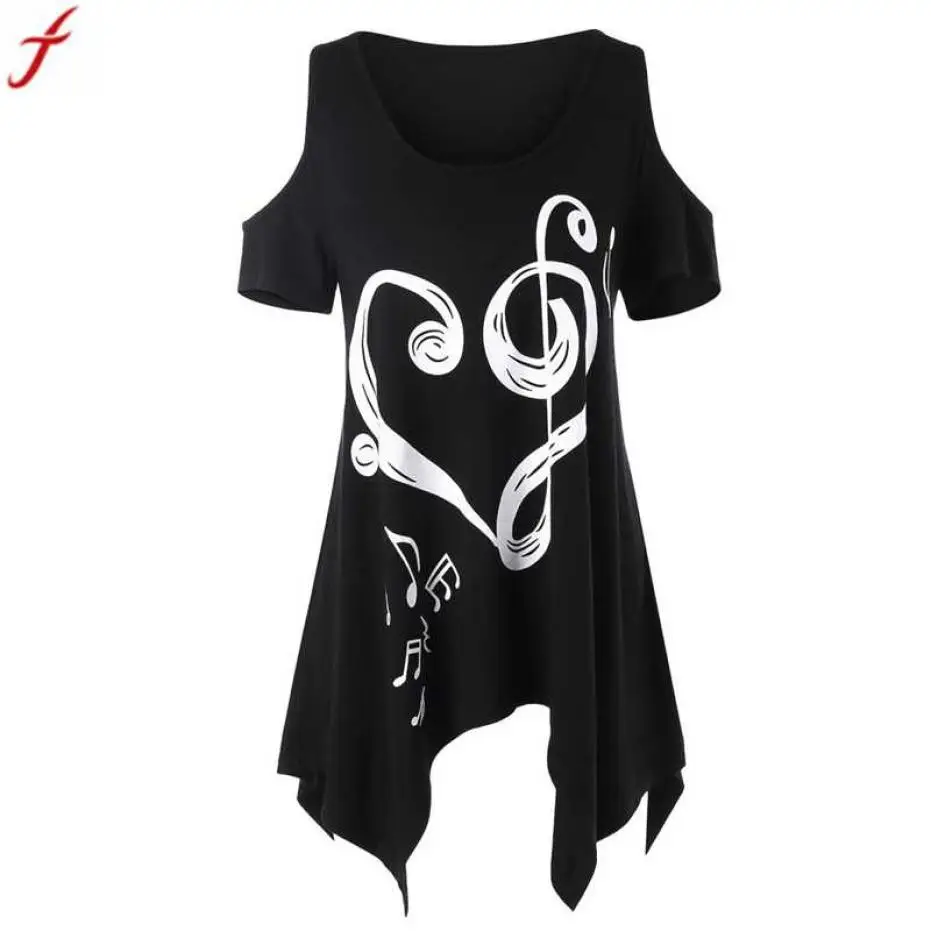 Summer Women Tops 2019 Blusas Ladies Summer Short Sleeve T Shirt Musical Note Printed Tee Shirt Clubwear Party Top chemise
Summer Women Tops 2019 Blusas Ladies Summer Short Sleeve T Shirt Musical Note Printed Tee Shirt Clubwear Party Top chemise