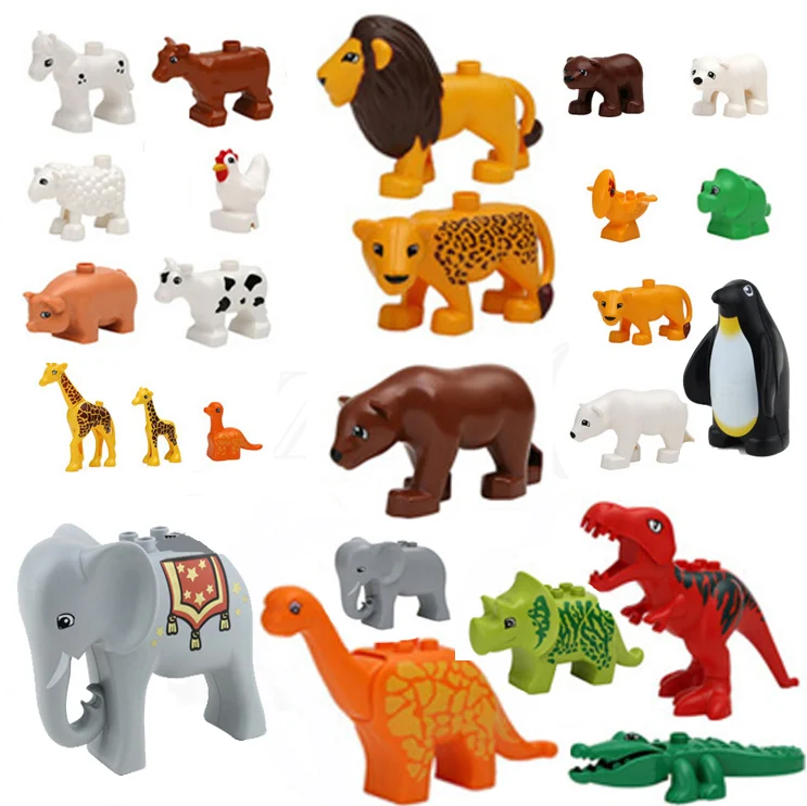 Elephant Dinosaur Crocodile Pig Model Legoing Duplos Animal Figures Building Block Sets lion Ocean World toys for children
Elephant Dinosaur Crocodile Pig Model Legoing Duplos Animal Figures Building Block Sets lion Ocean World toys for children