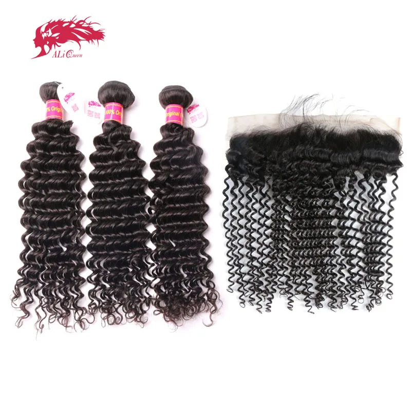 Ali Queen Hair Bundles With Frontal Deep Wave Brazilian Unprocessed Virgin Human 130% 13x4 Lace Closure Free Part Natural Color
Ali Queen Hair Bundles With Frontal Deep Wave Brazilian Unprocessed Virgin Human 130% 13x4 Lace Closure Free Part Natural Color