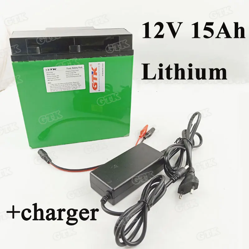 GTK Portable 12V 15Ah 18650 cells lithium ion battery with BMS for Electric Wheel/sea fishing/fishing wheel+ 2A Charger | Электроника