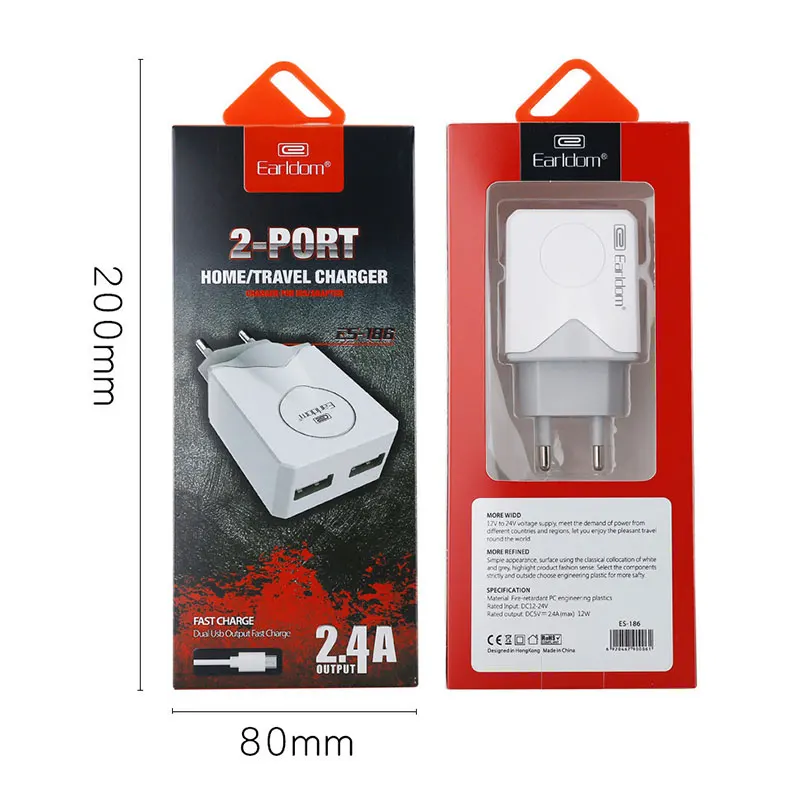 Original 2-Ports 5V 2.4A USB EU Wall Chargers Plug Adapter Charge For Iphone Ipad For Samsung Mobile Phone Safe Fast Charger
Original 2-Ports 5V 2.4A USB EU Wall Chargers Plug Adapter Charge For Iphone Ipad For Samsung Mobile Phone Safe Fast Charger