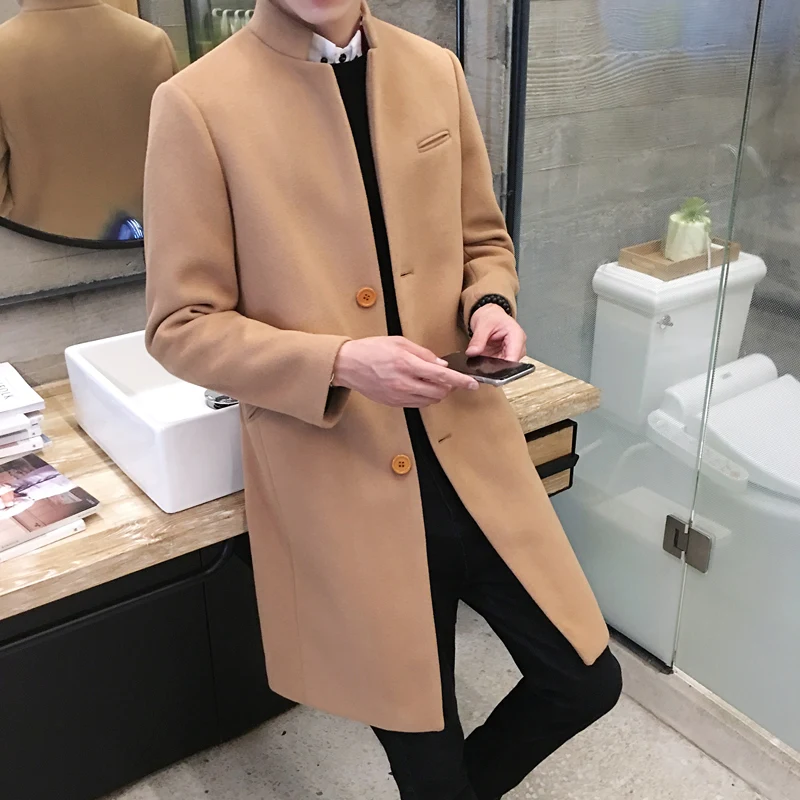2019 Autumn And Winter New Mens Fashion Boutique Woolen Cloth Business Station Collar Windbreaker Coat / Male Slim Casual Jacket
2019 Autumn And Winter New Mens Fashion Boutique Woolen Cloth Business Station Collar Windbreaker Coat / Male Slim Casual Jacket
