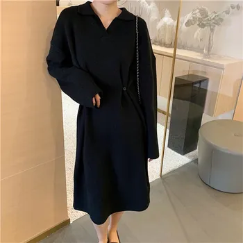 2019 Women V Neck Long Sleeve Knitted Dress Straight Spring Solid Maxi Dresses Fashion Button Casual Pullover
2019 Women V Neck Long Sleeve Knitted Dress Straight Spring Solid Maxi Dresses Fashion Button Casual Pullover