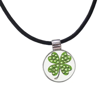 PINMEI Crystal Four-leave Clover Golf Ball Mark Magnetic Leather Necklace Golf Marker Magnetic Necklace for Lady/Children Golfer
PINMEI Crystal Four-leave Clover Golf Ball Mark Magnetic Leather Necklace Golf Marker Magnetic Necklace for Lady/Children Golfer